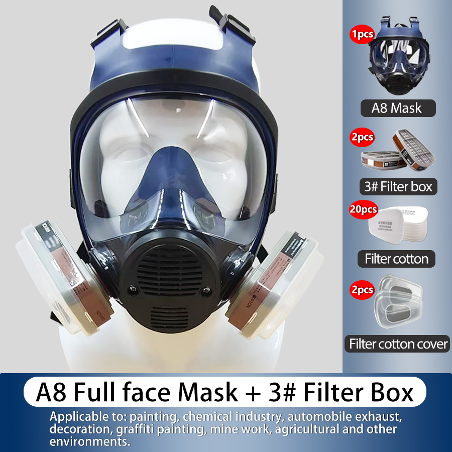 Dust Mask Construction - 필터가 있는 A8 방독면, 전면 호흡