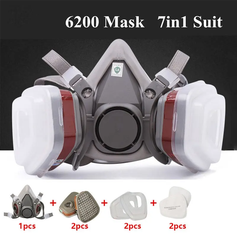 Respirator Half Face - 7in1 가스 방지 반면 마스크 6001
