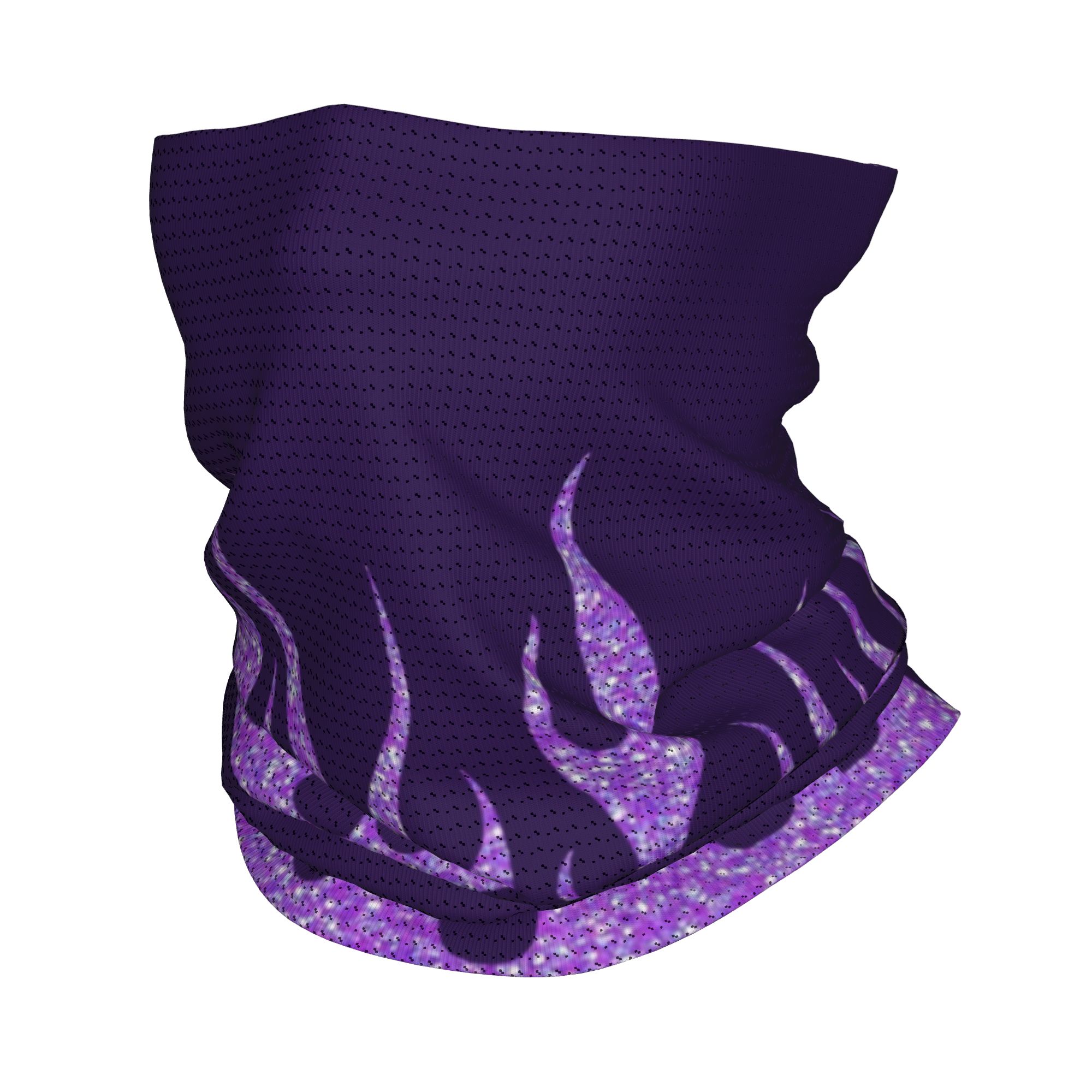 Neck Gaiter Face Cover - 커스텀 퍼플 글리터 불꽃 무늬 반다나