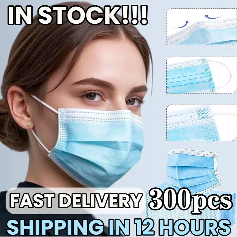 Disposable Mask Blue - 빠른 배송! 300개입 두꺼운 파란색 일회용