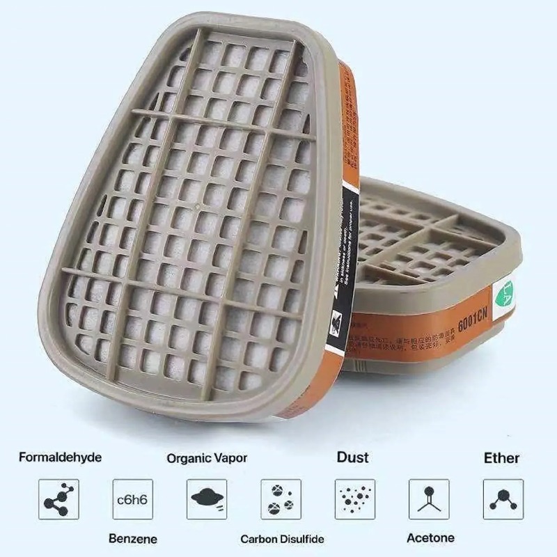 Dust Mask Construction - 활성탄 6001 카트리지 5N11 면 필터