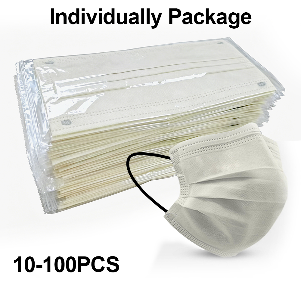 Disposable Mask Blue - 10-100pcs 일회용 성인용 개별 패키지 마스크