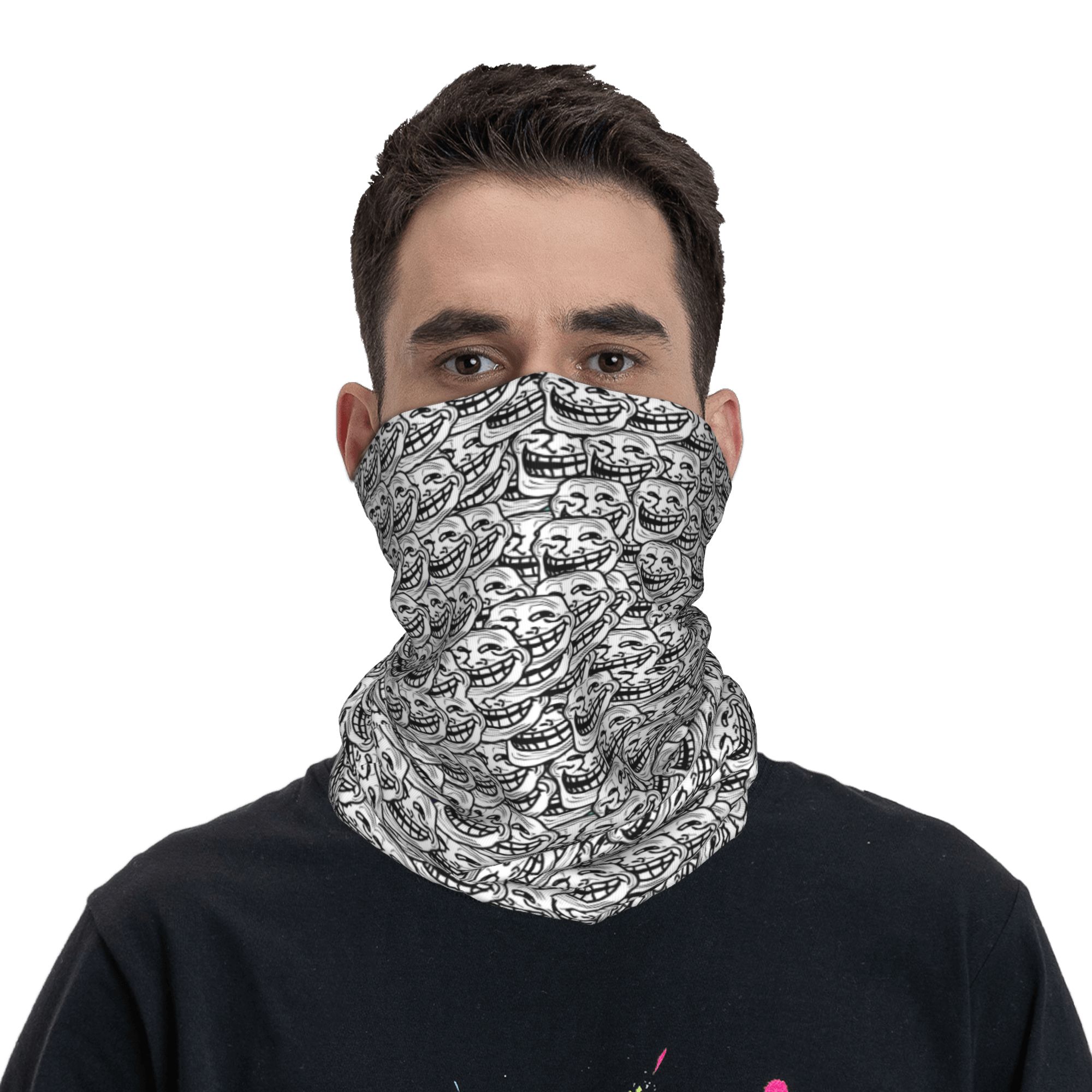 재미있는 애니메이션 트롤 페이스 퀘스트 비디오 밈 반다 - Neck Gaiter Face Cover 리뷰 및 가격