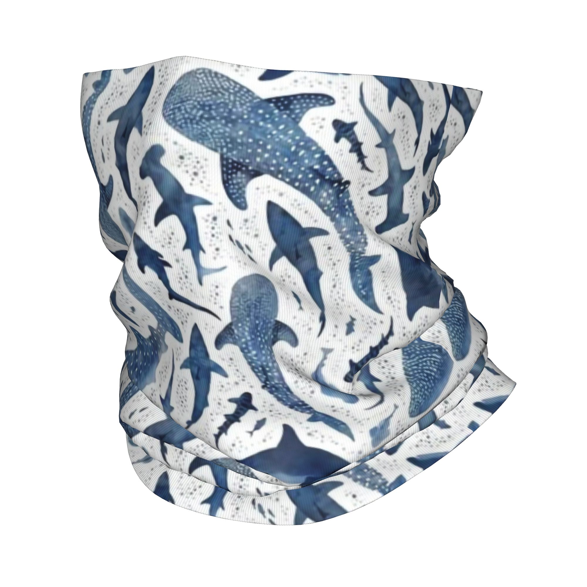 맞춤형 블루 수채화 상어 반다나 넥 게이터 방풍 페이스 - Neck Gaiter Face Cover 리뷰 및 가격