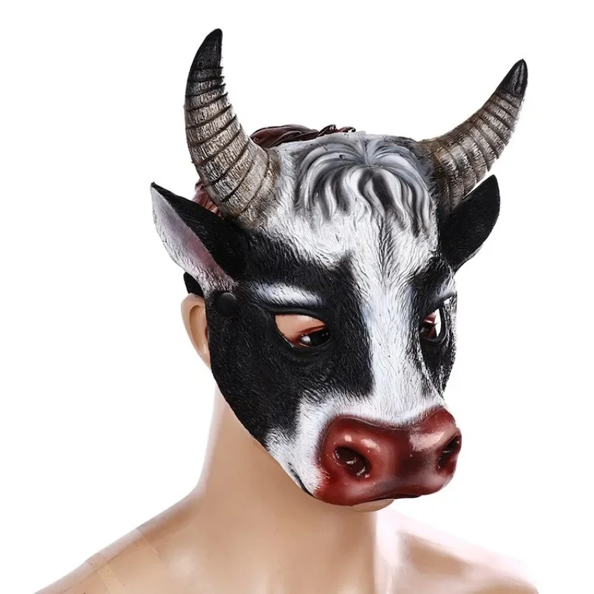 PU 폼 3D 현실적인 동물 암소 머리 마스크 카니발  - Respirator Half Face 리뷰 및 가격