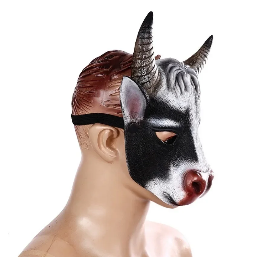 PU 폼 3D 현실적인 동물 암소 머리 마스크 카니발  - Respirator Half Face 리뷰 및 가격
