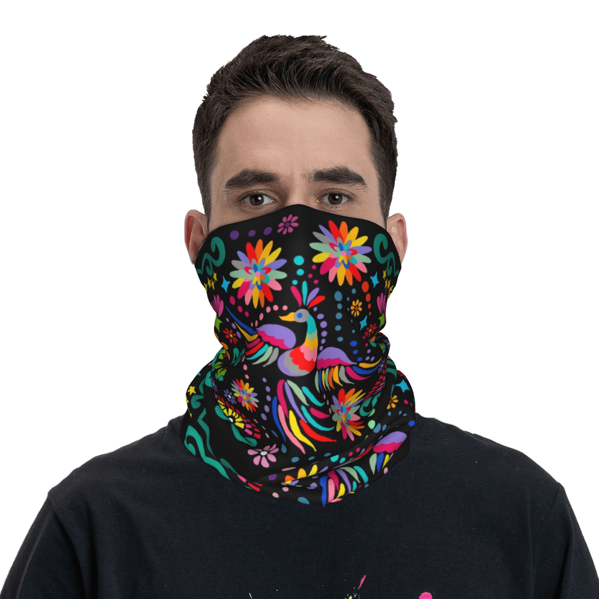 맞춤형 멕시코 플로럴 플라워 텍스타일 반다나 넥 워머  - Neck Gaiter Face Cover 리뷰 및 가격