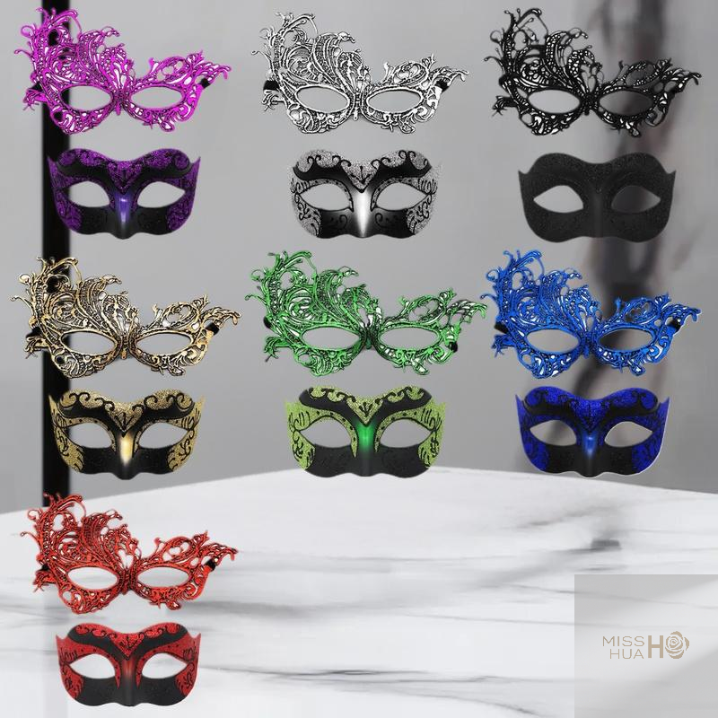 2개 세트, 의상 파티를 위한 커플의 우아한 검은색 레 - Black Face Mask Pack 리뷰 및 가격
