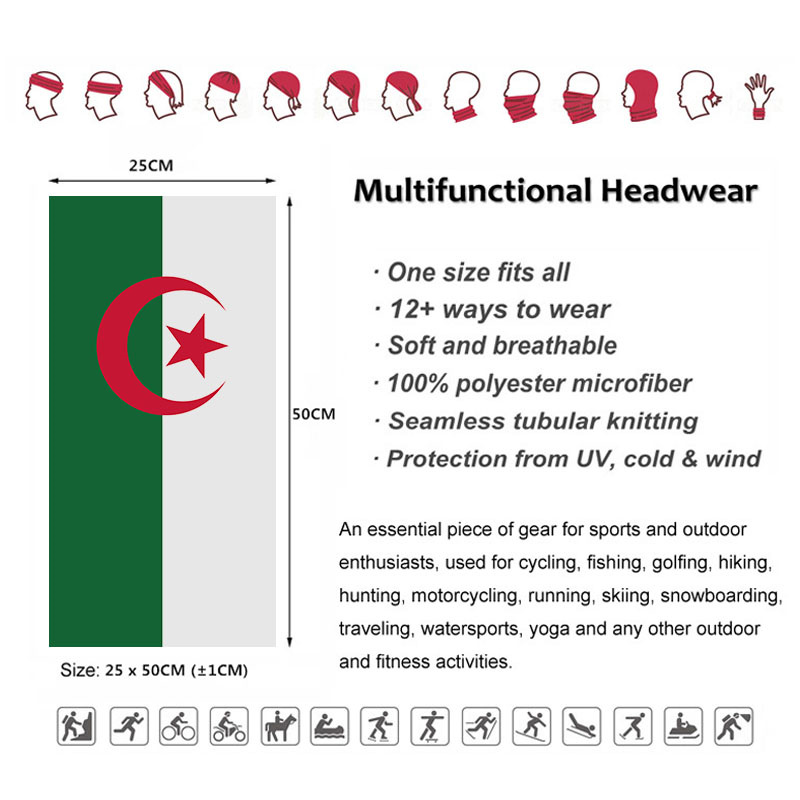알제리 국기 인쇄 된 두건 모자를 쓰고 있죠 Balac - Neck Gaiter Face Cover 리뷰 및 가격