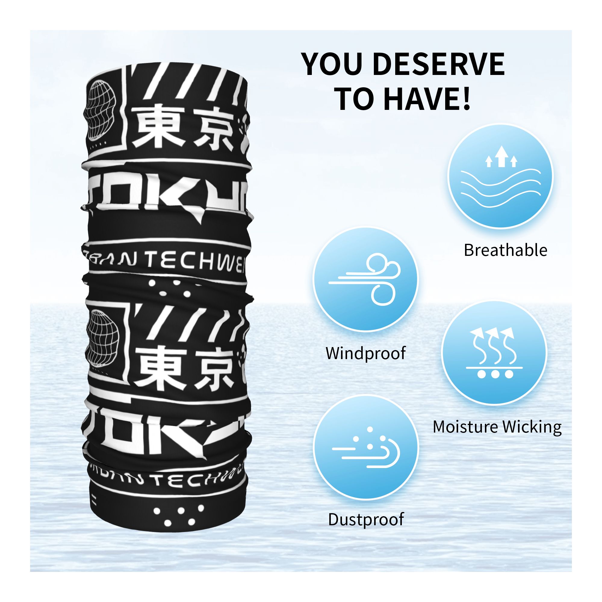 맞춤형 테크웨어 반다나 넥 게이터 방풍 페이스 스카프  - Neck Gaiter Face Cover 리뷰 및 가격