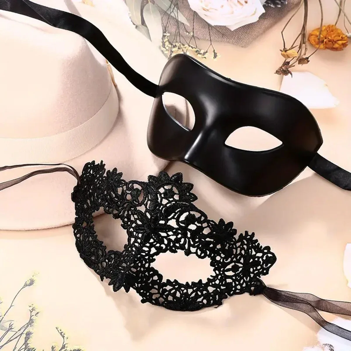 커플을 위한 우아한 블랙 레이스 가장 무도회 마스크 세 - Black Face Mask Pack 리뷰 및 가격