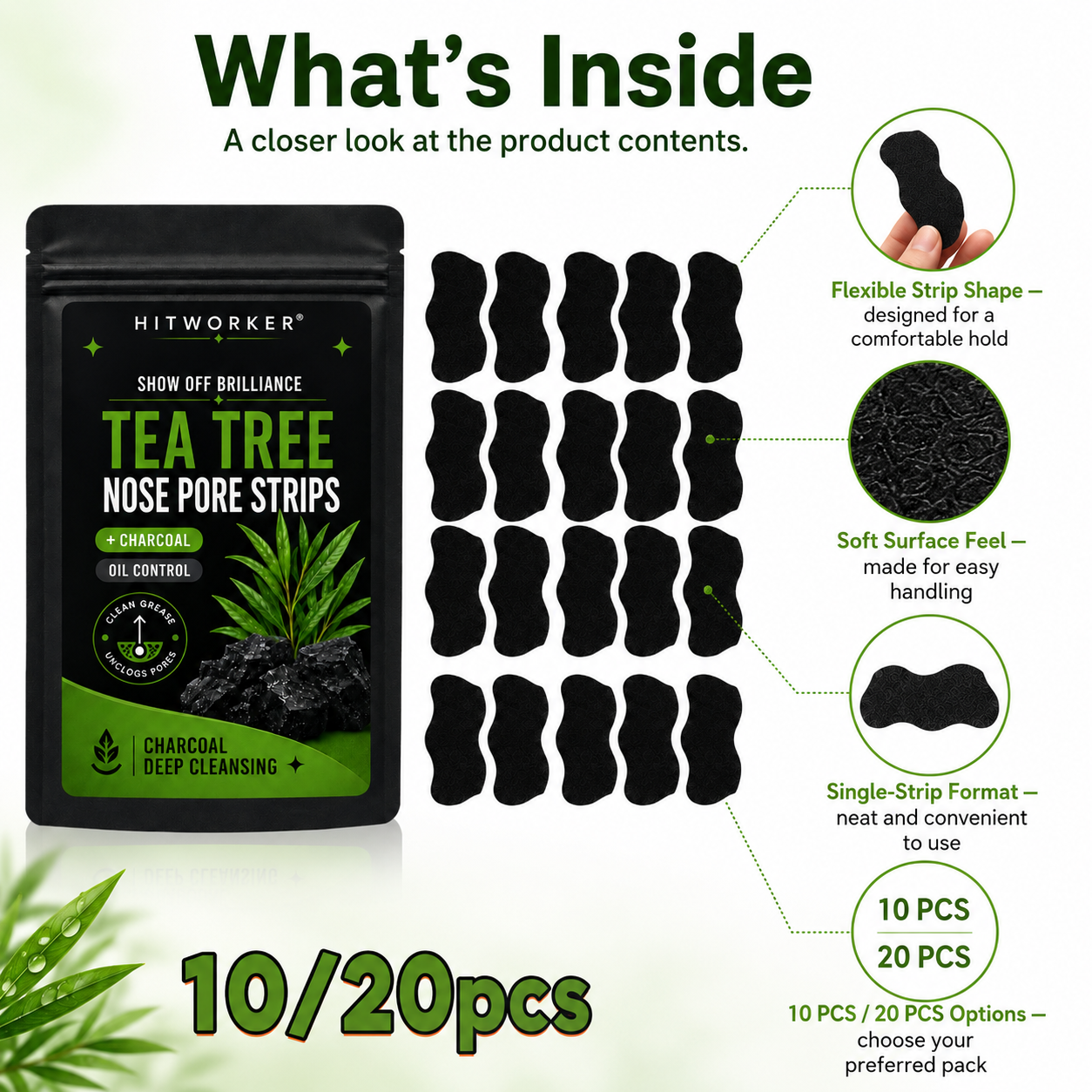 10/20Pcs 블랙 블랙헤드 리무버 코 스트립, 딥  - Black Face Mask Pack 리뷰 및 가격
